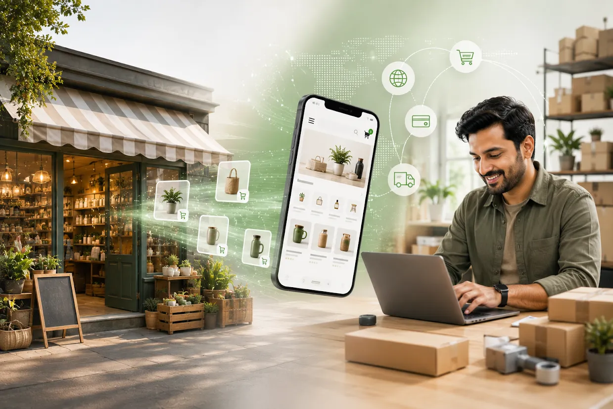 how to take local shop online India
